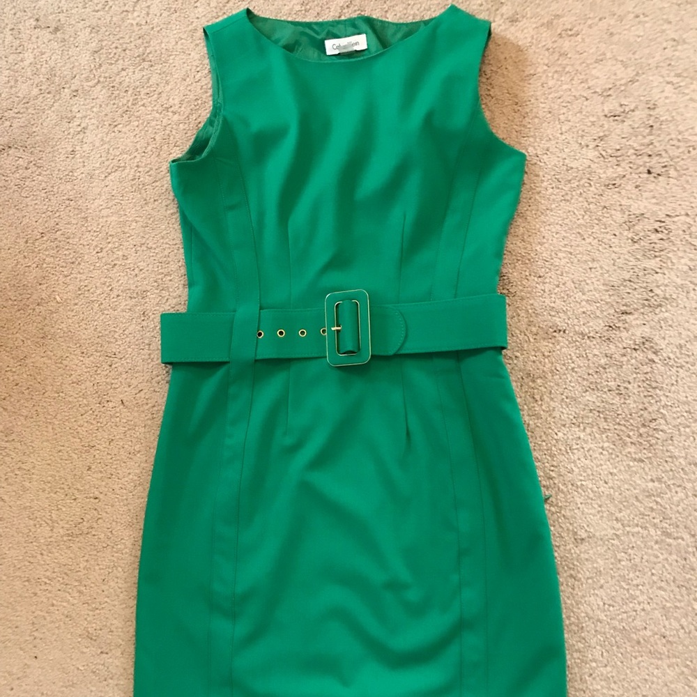 Calvin Klein small Kelly green sheath tank dress
